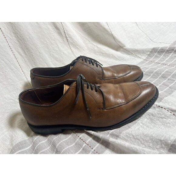 Allen Edmonds Delray Split Toe dress shoes tan walnut brown 7.5 - Picture 2 of 11